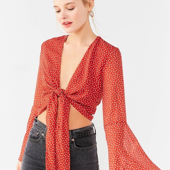 Tie Front Fall/Winter Top - Picture 2 of 5